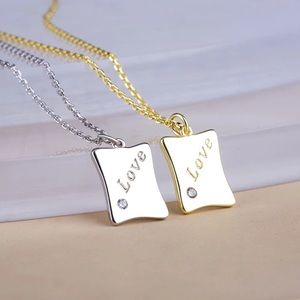 White Gold tag •  Love Tag •  Love Necklace •  Sterling Silver •  Gift f…